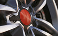 Red Carbon Standard Universal Fit Alloy Wheel Centre Cap Badges (Pack of 4)