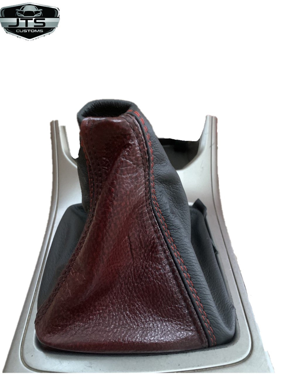 2008 - 2014 Subaru Impreza WRX STI Shift E-Brake Boot & Console Lid Cover Set in Black & Red 2-Tone ( Quad Stitch )