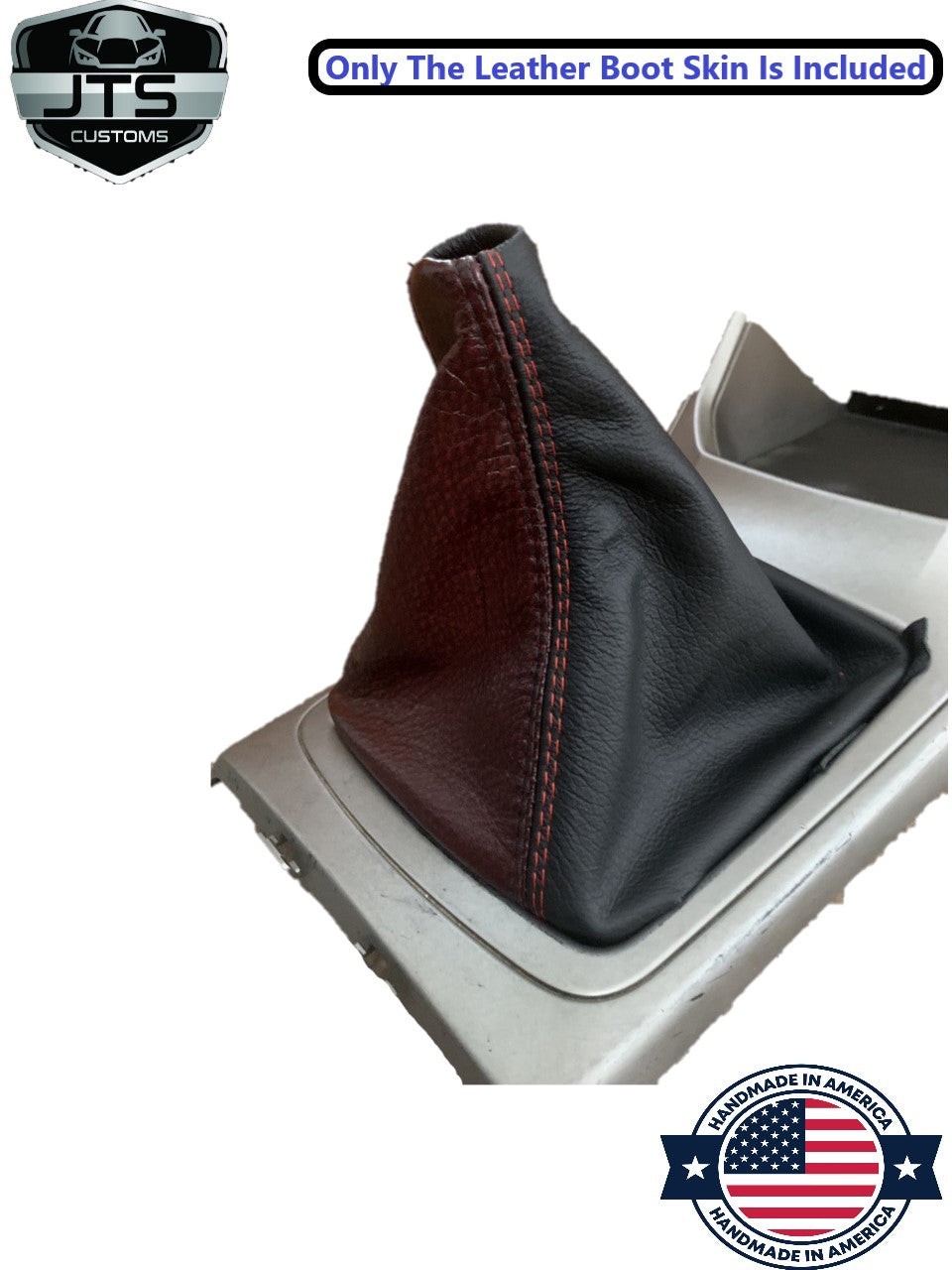 2008 - 2014 Subaru Impreza WRX STI Shift E-Brake Boot & Console Lid Cover Set in Black & Red 2-Tone ( Quad Stitch )