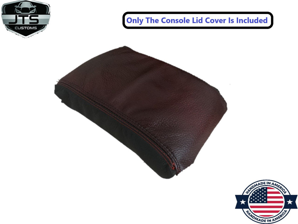 2008 - 2014 Subaru Impreza WRX STI Shift E-Brake Boot & Console Lid Cover Set in Black & Red 2-Tone ( Quad Stitch )